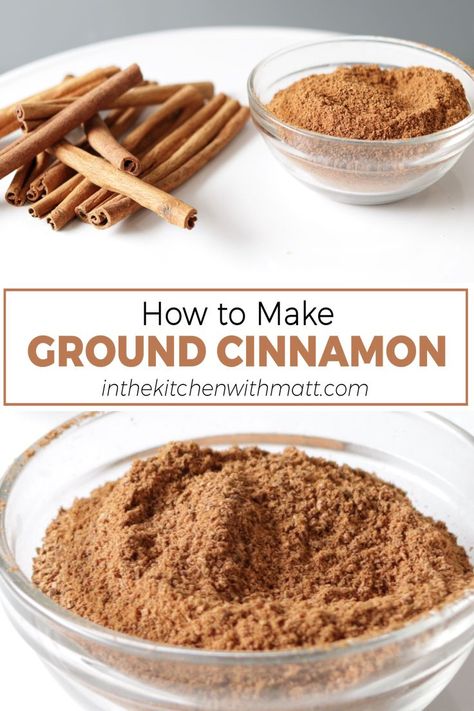 Bowl of freshly ground cinnamon next to cinnamon sticks. How To Grind Cinnamon Sticks, Things To Do With Cinnamon Sticks, Cinnamon Stick Recipes, What To Do With Cinnamon Sticks, How To Make Cinnamon Powder, Uses For Cinnamon Sticks, How To Use Cinnamon Sticks, Cinnamon Sticks Uses, Cinnamon Sticks Recipe