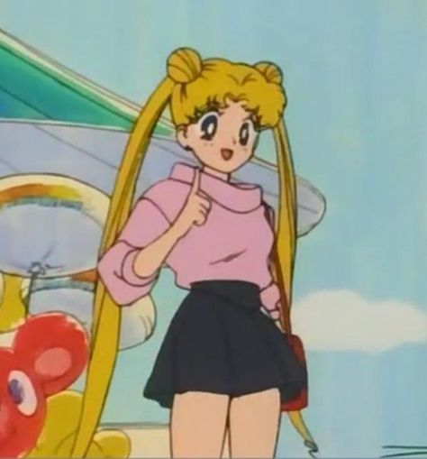 Character: Usagi Tsukino 90s Anime Fashion, Usagi Tsukino Outfits, Nostalgic Anime, Animated Fashion, Charlotte La Bouff, Sailor Moon Outfit, Sailor Moon Fashion, Sailor Moon Screencaps, Sailor Moon Usagi