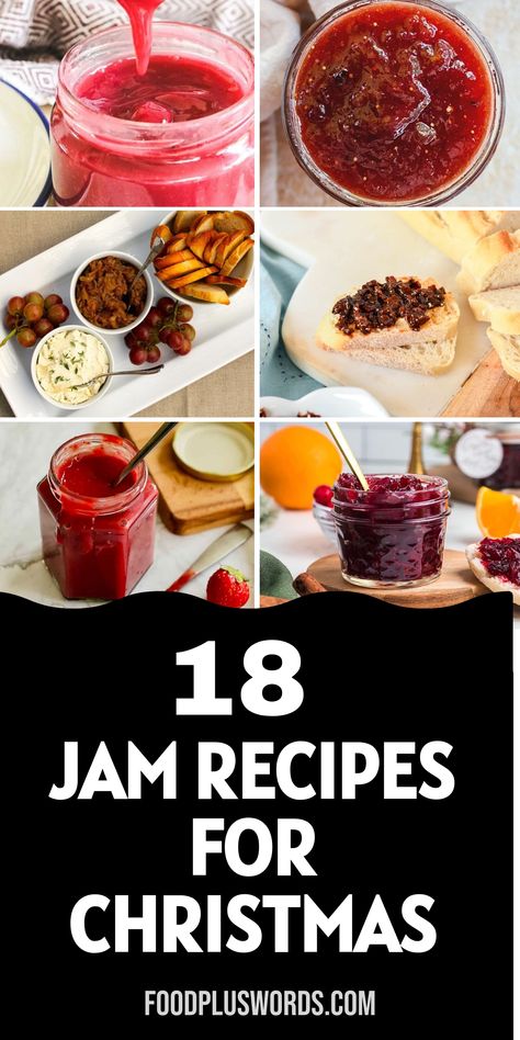 Looking for the perfect Christmas jam recipes to sweeten up your holidays? Explore these easy and homemade Christmas jam recipes that are sure to bring some festive cheer to your breakfast table. Whether you're a seasoned jam maker or just starting out, these delicious recipes are great for gifting or enjoying at home during the holiday season.  | Christmas Jams And Jellies | Christmas Jam Recipes | Christmas Jelly Recipe | Jellies And Jams, Home Made Jam Recipes, Christmas Jam Recipes Homemade, Merry Christmas Jam Recipe, Spiced Christmas Jam Recipes, Recipes Using Jam, Jams And Jelly Recipes, Christmas Jam Recipes, Recipe Using Jam