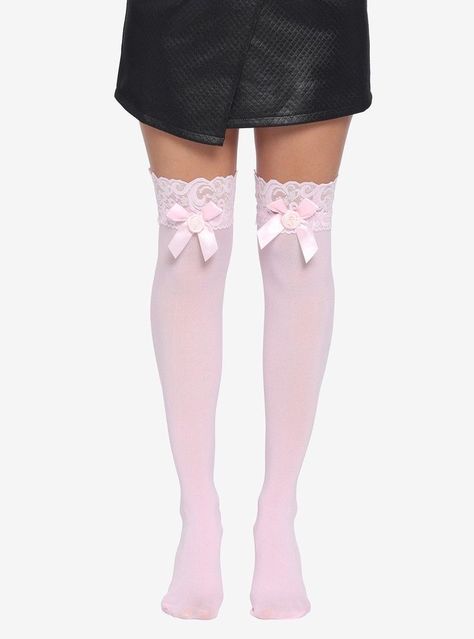 Pink Thigh Highs, Pink Thigh High Socks, Lace Thigh Highs, Pink Stockings, Princess Couture, Master Manifestor, Comfy Socks, Pink Socks, Girl Closet