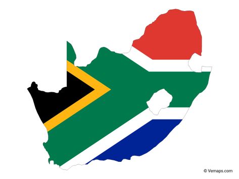 Flag Map of South Africa | Free Vector Maps Map South Africa, South African Flag Art, Big 5 Tattoo, South Africa Drawing, Zoo Biscuits, South African Map, Adventure House, African Logo, Africa Drawing