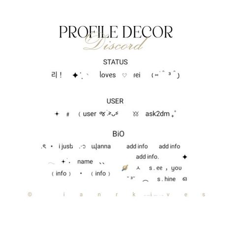 tap on visit to get it. ⠀ ⠀ ⠀ ⠀ tap and hold on the text to copy it. ⠀⠀⠀⠀⠀⠀⠀⠀⠀⠀⠀⠀⠀⠀⠀⠀⠀⠀⠀⠀⠀⠀⠀⠀⠀⠀⠀⠀⠀⠀⠀⠀⠀⠀⠀⠀⠀⠀⠀⠀⠀⠀ #discord #serverdecor #discordservertemplate ⠀⠀⠀⠀⠀⠀⠀⠀⠀⠀⠀⠀⠀⠀⠀⠀⠀⠀⠀⠀⠀⠀⠀⠀⠀⠀⠀⠀⠀⠀⠀⠀⠀⠀⠀⠀⠀⠀ ⠀ ⌗⠀ discord ⠀⌗⠀ discord decor ⠀⌗⠀ bio decor ⠀⌗⠀ profile decor ⠀⌗⠀ dark messy theme⠀⌗ ⠀ dark layout ⠀⌗⠀ text decor⠀⌗ ⠀ bio ideas ⠀ ⌗ ⠀ discord layout ⠀ ⌗ ⠀ beigecore ⠀ ⌗ ⠀ galaxycore theme ⠀ ⌗ Disc Bio Ideas, Dc Bio Ideas, Status Discord Ideas, Discord Nickname Ideas, Discord Description Ideas, Discord Bio Template, Bio For Discord, Discord Bio Layout, Bio Ideas Discord
