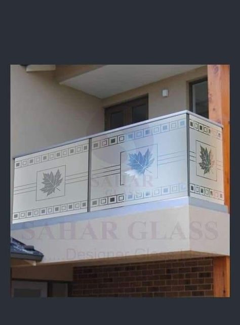 Modern & Latest Balcony Glass Railing Design | Decorate Your Balcony Like This | Home Decor Ideas Frosted Glass Design For Railing, Etching Glass Design For Balcony, Balcony Glass Railing Design, Staircase Glass Design, Glass Railing Design, Reling Design, Glass Staircase Railing, Glass Film Design, Front Building Design