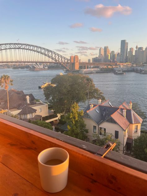 Balcony view of Sydney harbour Cafes In Sydney, Sydney Aesthetic City, Australiana Aesthetic, Sydney Australia Aesthetic, Sydney Aesthetic, Sydney Lifestyle, Visualization Board, Life Core, Sydney Cafe