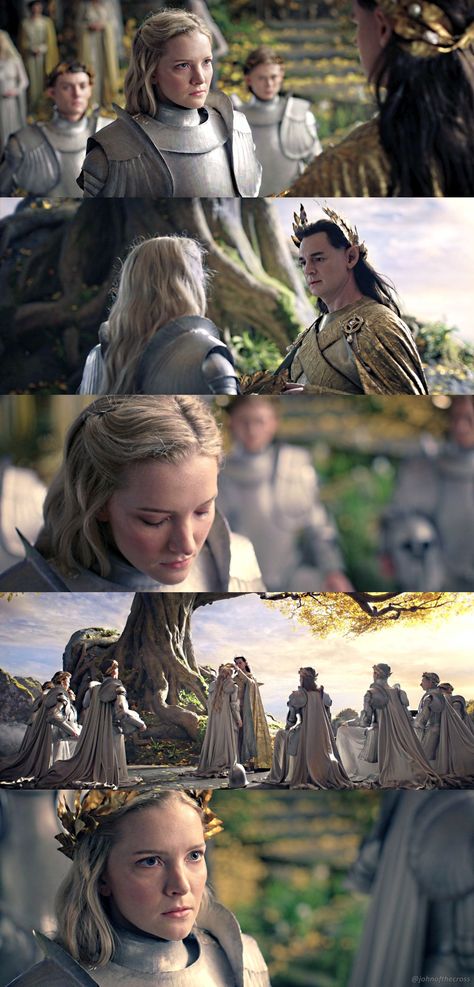 Elven ceremony scene in episode 1 of The Lord of the Rings: The Rings of Power Galadriel Rings Of Power Wallpaper, Gil Galad Rings Of Power, Rings Of Power Wallpaper, The Rings Of Power Galadriel, Rings Of Power Lotr, Galadriel Rings Of Power, Lotr Rings, Morfydd Clark, Gil Galad