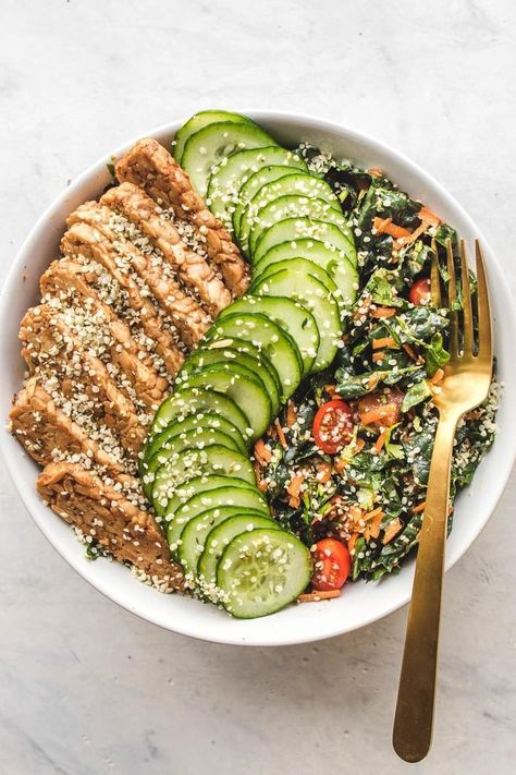 16 Plant-Based Bowls That Prove Going Veggie Doesn’t Have to Be Boring Cherry Tomato Salad, Keto Salad, Healthier Eating, Vegan Bowls, Cherry Tomato, Plant Based Eating, Tomato Salad, Tikka Masala, Tempeh