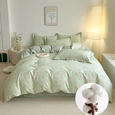 Amazon.com: CinYana Pink Floral Duvet Cover Set Reversible 100% Cotton Duvet Cover King 3 PCS Chic Garden Bedding Set Mini Floral Comforter Cover Soft Breathable for All Seasons (Pink,King) : Home & Kitchen Sage Green Bedding Dorm Room, Pink Snd Green Bedding, Cute Pink And Green Bedding, Blush Pink And Sage Bedroom, Sage Green And Pink Bedroom Furniture, Pale Pink And Green Bedding, Teen Size Bed Cottagecore Comfiter, Pink And Sage Bedroom Mountain, Green Blush Pink Bedroom