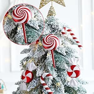 Candy Cane Lollipops, Lollipop Tree, Halloween Lights Decorations, Christmas Lollipops, Candy Cane Christmas Tree, Candy Ornaments, Candy Cane Ornament, Candy Decorations, Candy Christmas Decorations