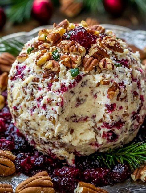 Cranberry Pecan Cheese Ball Recipes, Pumpkin Cheeseball Cheese Ball, Cheese Ball Cranberry Pecan, Herbed Cheese Ball, Cranberry Pecan Cheese Ball, Pecan Cheese Ball, Cheeseball No Nuts Cheese Ball Recipes, Cream Cheese Bars Recipe, Peanut Butter Mousse