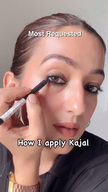 Kohl Makeup Looks, Best Kajal For Eyes, Minimal Smokey Eye, Kajal Makeup Look, Kohl Eyes, Makeup For Sensitive Eyes, Daytime Smokey Eye, Kohl Makeup, Soft Smokey Eye