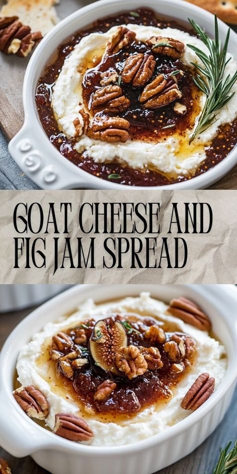 🧀 Elevate your appetizer game with this Goat Cheese and Fig Jam Spread! Creamy goat cheese paired with sweet and tangy fig jam creates the ultimate spread for crackers, crostini, or fresh bread. 🍇✨ Perfect for holiday gatherings, wine nights, or entertaining guests. Ready in just minutes and packed with flavor! A must-try recipe for foodies. #GoatCheese #FigJamSpread #AppetizerIdeas #PartyFood #EasyAppetizers #CheeseLovers 🍷