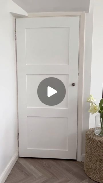 Before & After Transformations on Instagram: "DIY door panelling by @homeatno.2 ✨

______________
#beforeandafter #home #architectures #design #decoration #architect #homedecor #architecturaldigest #traditionalhome #luxuryhome #luxuryhomes #homemade #exteriordesign #new #renovation #dreamhome #graphicdesign #beautifulhomes #homedecor #beforecraft #designbuild" Under The Stairs Door, Panel Doors Diy, Door Panelling, Stairs Door, Stairs And Hallway Ideas, Cottage House Interior, Diy Interior Doors, Mobile Home Renovations, Diy Projects Plans