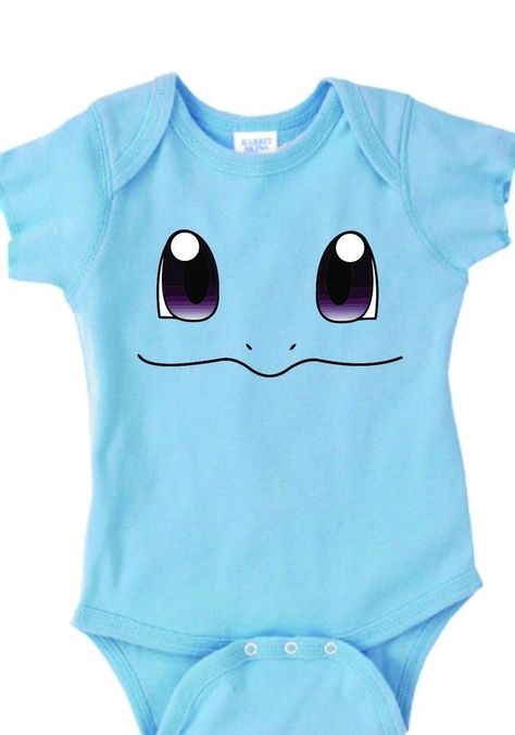 Inspired by Squirtle face Pokemon Onesie new born to 24 months very cute Pokémon Nursery, Pokemon Baby Clothes, Pokemon Nursery, Pokemon Onesie, Gamer Baby, Nerdy Baby, Sublimacion Ideas, Cricut Baby, Baby Planning