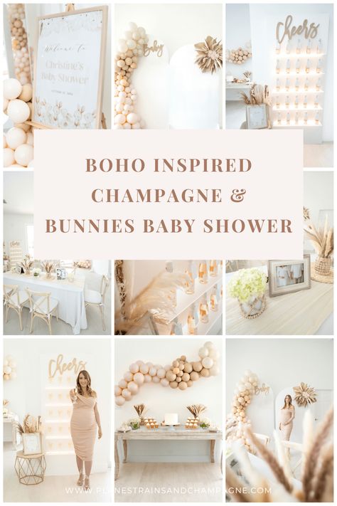 Sprinkle Shower Theme Ideas, Boho Shower Table Decor, Pink And Cream Baby Shower Ideas, Boho Theme Baby Shower Ideas Girl, Baby Shower Decor Ideas Neutral, Neutral Color Baby Shower Decor, Bunny Shower Theme, Boho Neutral Baby Shower Ideas, Neutral Baby Girl Shower Ideas