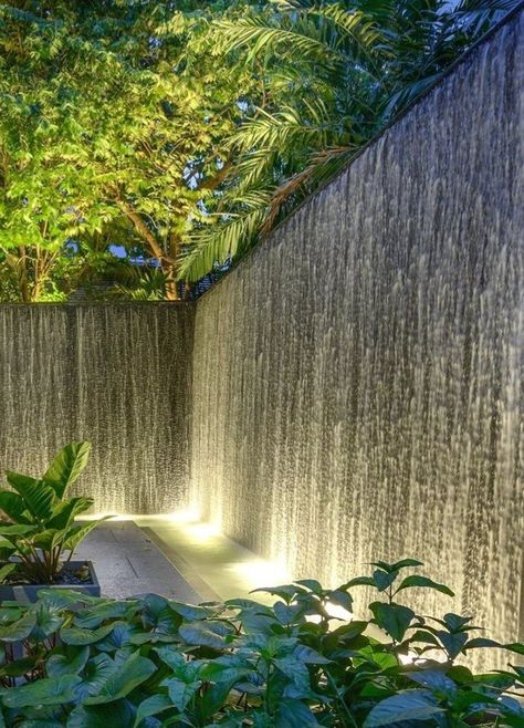 Commercial Water Feature, Water Cascade Wall, Lobby Water Feature, Wall Waterfall Outdoor, Tree Water Feature, Water Curtain Wall, Wall Waterfall, Waterfall Garden, Fountain Wall