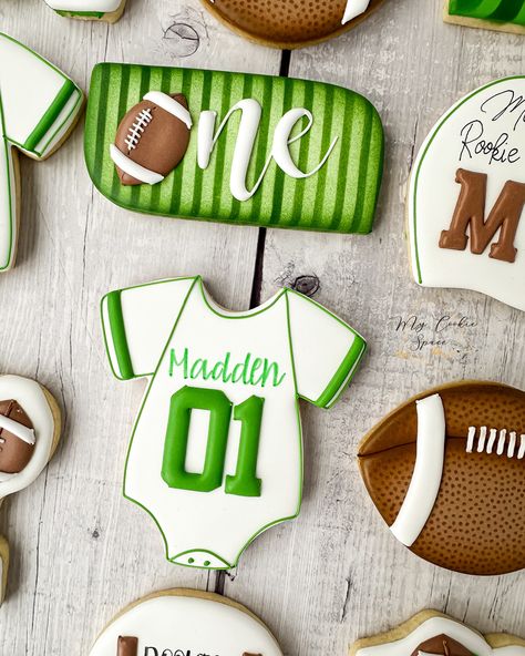 I’m thrilled to have created custom decorated cookies for this little boy’s baby shower, and now, a year later, for his first birthday! The theme this time? “Rookie Year”—perfect for a first birthday! 🏈 It’s truly an honor to be part of your family’s special moments. . . . . . . . #mycookiespace #lacookies #labaker #lasweets #ladesserts #latreats #lapartyfavor #losangelescookies #losangelescustomcookies #customcookieslosangeles #losangelespartyfavors #partyfavorslosangeles #decoratedcookieslo... Rookie Of The Year Cake, First Birthday Cookies, Rookie Of The Year, Cookie Tutorials, Cookies For Kids, Birthday Cookies, Custom Cookies, Decorated Cookies, Special Moments