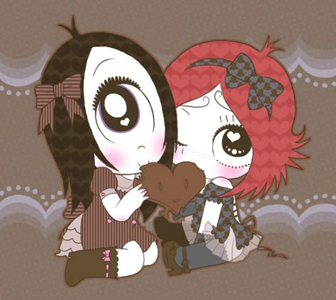 Ruby Gloom & Iris Misery Ruby Gloom Fanart, Ruby Gloom Matching Pfp, Ruby Gloom Tattoo, Ruby Gloom Aesthetic, Iris Ruby Gloom, Ruby Gloom Fanart, Ruby Gloom Pfp, Ruby Gloom, Big Eyes Art