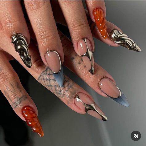 Edgy Nails, Grunge Nails, Fire Nails, Dream Nails, Funky Nails, Pretty Acrylic Nails, Chic Nails, Nail Arts, Best Acrylic Nails