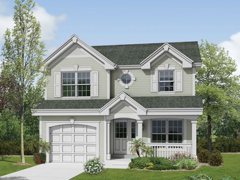 Birkhill Country Home  from houseplansandmore.com House Plans 2 Storey, Narrow Lot House, Brandy Melville Outfits, Basement House Plans, Two Story House Plans, Two Story House, House Plans One Story, Suburban House, Brick Exterior House