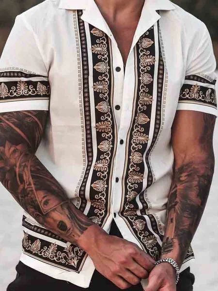 Shirt Outfit Men, Suits Design, Men Wear, Retro Shorts, Versace Shirt, Vacation Wear, Club Wear, Men Beach, Slim Fit Shirt