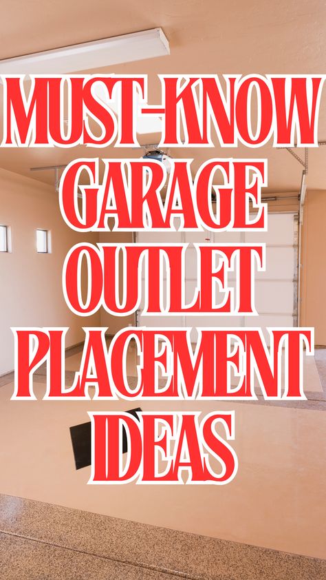 Illustration showing strategic garage outlet placement with a focus on electrical wiring, outdoor outlets, and floor outlets for enhanced usability. Electrical Wire Storage, Modern Electrical Outlets, Garage Electrical Ideas, Basic Electrical Wiring Outlets, Floor Plugs Electrical Outlets, Adding Electrical Outlets Diy, Electrical Outlet Placement, Electrical Wiring Outlets, Add Electrical Outlet