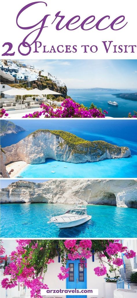 The most beautiful places to see in Greece. Find out which places to visit and what to do in Greece. Where to go in Greece I Best islands in Greece I To Do In Greece, Places To Visit In Greece, Islands In Greece, Greek Islands To Visit, Restaurants In Paris, Places In Greece, Greece Vacation, Greece Islands, Voyage Europe