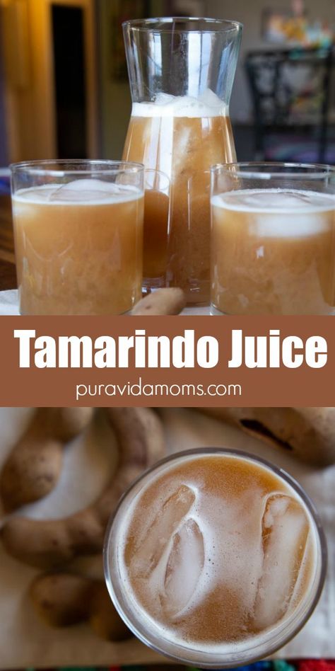 This refreshing homemade tamarindo juice from Costa Rica is packed with vitamins and flavor. One of the most popular juices in Costa Rica and easy to make at home- no juicer needed! Tamarindo Drink Recipe, Costa Rican Desserts, Tamarind Fruit, Costa Rican Food, Pollo Recipe, Tamarind Juice, Homemade Juice, Juicy Juice, Food Aesthetics