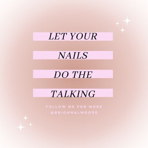 Your nails speak louder than you realize when you have a bomb nail tech #nails #nailsofinstagram #nailquotes #pinknails #nailtechlife #nailinspiration Nail Tech Quotes Social Media, Nail Tech Instagram Posts, Nail Captions, Nail Tech Nails, Tech Nails, Nail Tech Quotes, Tech Quotes, Unicorn Quotes, Nail Quotes