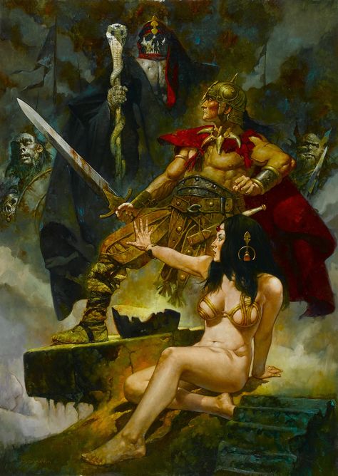 John Carter Of Mars, Robert E Howard, Scifi Fantasy Art, Heroic Fantasy, Frank Frazetta, Conan The Barbarian, Pulp Art, Science Fiction Art, Fantasy Artist