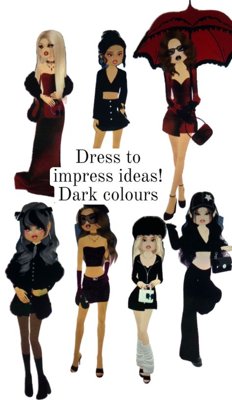 Dark Colors Outfit Dress To Impress, Dark Colours Dress To Impress, Dress To Impress Dark Colors, Dark Coquette Dress To Impress, Dti Hacks, Dark Colours, Light Dress, Colourful Outfits, Birthday Outfit