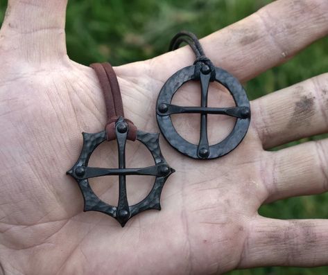 Forged Steel Solar Cross/sun Cross Pendant Comes Supplied | Etsy Blacksmith Pendant, Blacksmith Jewelry, Solar Cross, Forged Jewelry, Hand Forged Jewelry, Iron Jewelry, Blacksmith Projects, Metalwork Jewelry, Metalsmithing Jewelry