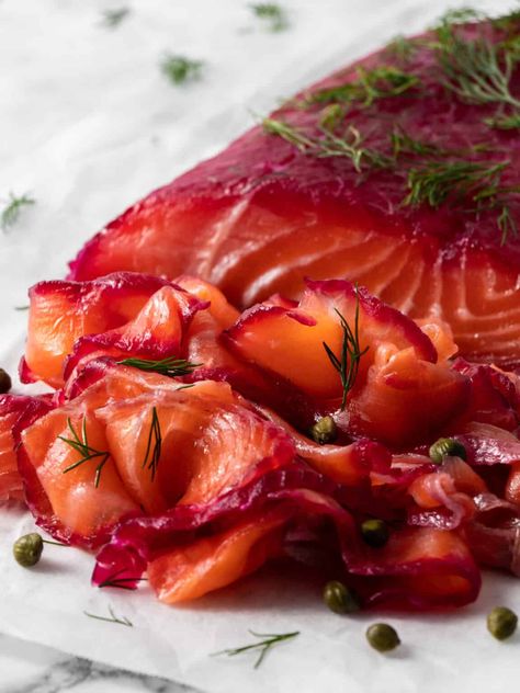 Beet Cured Salmon Recipe, Beetroot Cured Salmon Recipe, Beet Gravlax Salmon, Beetroot Gravlax Salmon, Beet Cured Salmon, Gravlax Salmon Recipes, Salmon Gravlax Recipe, Gravlax Salmon, Beetroot Cured Salmon