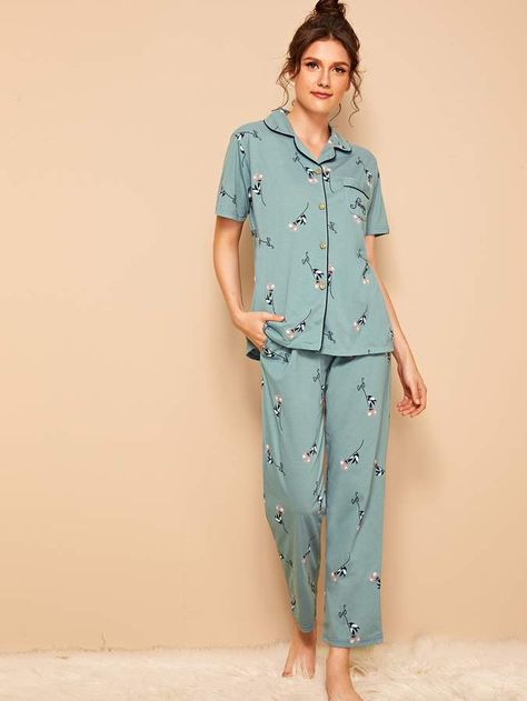 Cotton Dresses Online, Night Suit For Women, Womens Christmas Pajamas, Pajama Fashion, Pyjamas Womens, Pajama Outfits, Night Dress For Women, Night Suit, Cute Pajamas