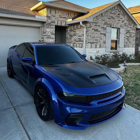 Blue Hellcat, Blue Dodge Charger, Scatpack Charger, Srt Dodge, Blue Charger, Hellcat Srt, Hell Cat, Blue Mustang, Dodge Charger Hellcat