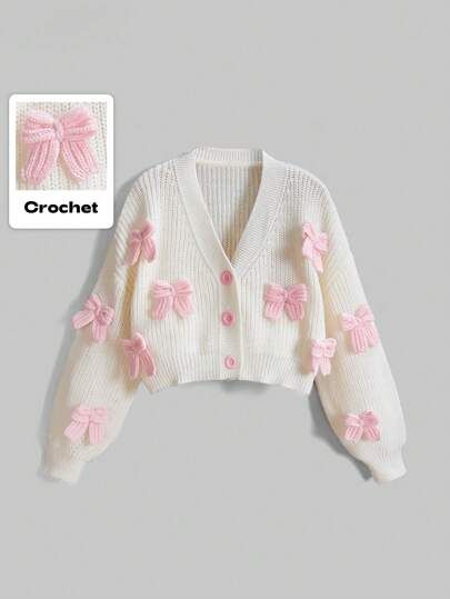 Pink Crop Cardigan, Cute Pink Cardigan, Kawaii Winter Clothes, Cute Pink Winter Outfits, Sanrio Clothes, Accessories Cute, Cardigan Pink, Áo Len Cardigan, Plus Size Cardigans