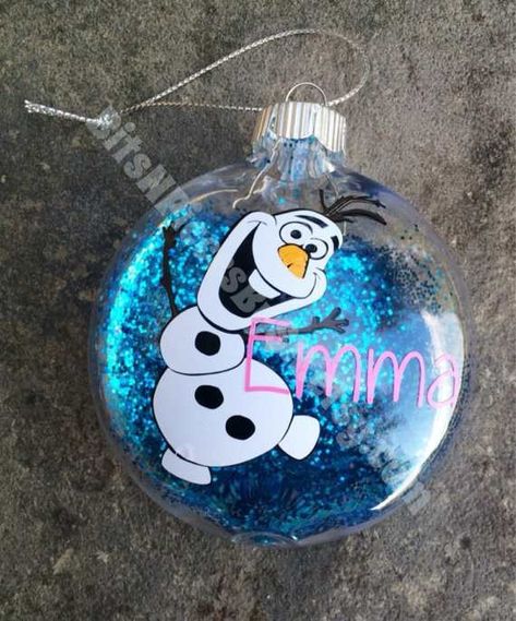 Olaf Ornament, Frozen Christmas Tree, Disney Christmas Tree, Frozen Christmas, Christmas Vinyl, Christmas Craft Fair, Disney Ornaments, Glitter Ornaments, Painted Christmas Ornaments