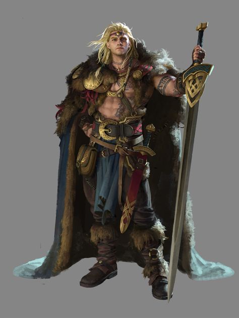 Viking Character Design, Barbarian Rpg, Rune Knight, Viking Character, Dungeons And Dragons Characters, Dnd Art, Game Concept Art, Viking Warrior, Armor Concept