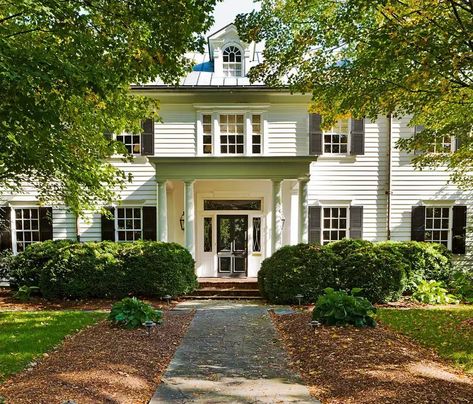 Garrison Colonial, Colonial Revival House, Colonial House Exteriors, Get Rid Of Wrinkles, Brick Siding, Clapboard Siding, House Shutters, Colonial Exterior, Colonial Style Homes