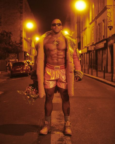 a literal boxing icon in the fighting for my life boxing shorts for @officemagazinenyc !! this is actually nuts lmao🥊💖👊🏽🎀💦 Photography + Videography @kevinbuitrago @bene__studio Styling @simonrasmussen Interview @sjlorenn Talent @ciryl_gane Grooming @horace Director of Photography @maximeberger_ @apicorpagency Men’s Fashion Editor @dylan_andrewss Photo Assistant @poabenza Video Assistant @rentrop_jan Editor @alicewholivesinapalace Boxing Fashion, Director Of Photography, Boxing Shorts, Fashion Editor, Fashion Studio, Photography And Videography, Boxing, Nuts, My Life