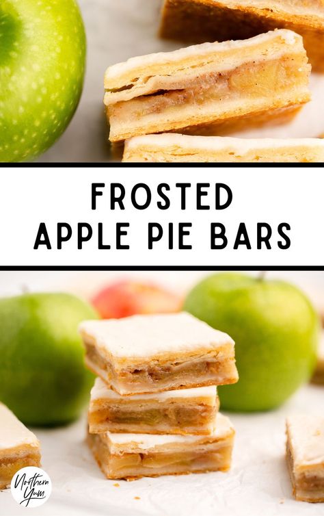 Frosted Apple Pie Bars Thanksgiving Desserts Apple, Apple Pie Desserts, Healthy Apple Pie, Fall Parties, Apple Pie Bars, Apple Bars, Chocolate Candy Recipes, Apple Recipe, Potluck Desserts