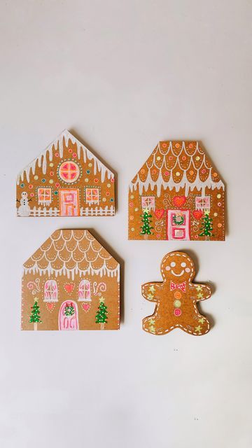 Gingerbread Man Card, Ginger Bread Man Crafts, Gingerbread Christmas Card, Cardboard Gingerbread Man, Gingerbread House Cards, Gingerbread Cardboard, Cute Gingerbread Houses, Gingerbread House Card, Christmas Card Gingerbread