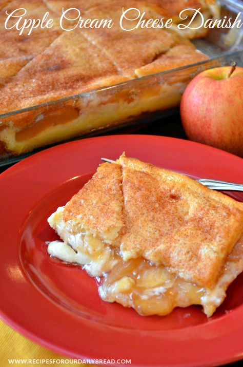 Apple Cream Cheese Danish, Refrigerator Rolls, Using Crescent Rolls, Healthy Apple Desserts, Cream Cheese Danish Recipe, Apple Danish, Dessert Apple, Cheese Danish Recipe, Apple Cream Cheese