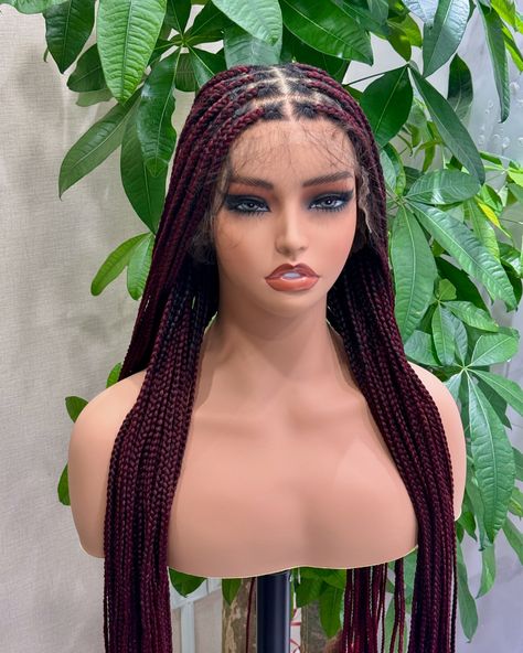 48 inches box braided wig burgundy is everything!🌷 Comment “link” for special code! . . #jaliza #jalizabohobraids Box Braid Wig, Braided Wig, Braids Wig, Box Braids, Wigs, Braids, Plaits