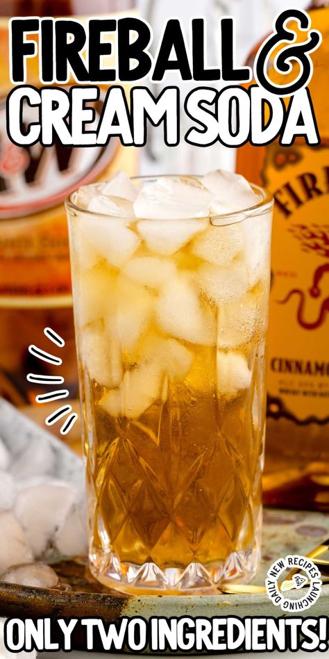 Mixed Drinks With Fireball, Fireball Birthday, Fireball And Cream Soda, Fireball Whiskey Drinks, Fireball Drinks Recipes, Fireball Cocktails, Fireball Recipes, Fireball Drinks, Sweet Cocktail