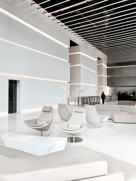 #Greatwall Complex #Lobby White Lobby Design, White Office Building, Office Lobby Interior, Office Building Lobby, Office Lobby Design, Modern Lobby, Building Lobby, Office Lobby, Lobby Interior Design