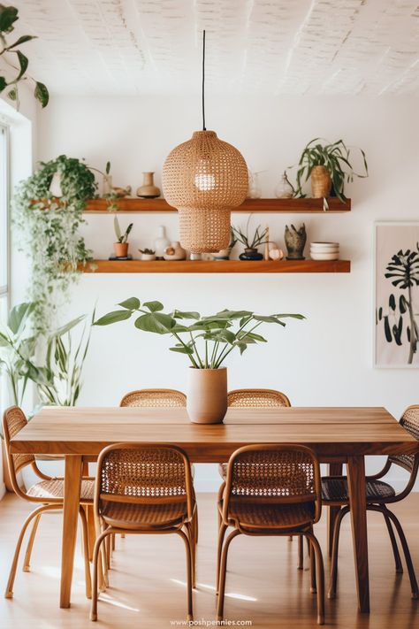 Boho Natural Dining Room, Boho Scandinavian Dining Room, Earthy Kitchen Table, Modhemian Decor, Boho Living Dining Room, Minimal Boho Dining Room, Bohemian Minimalist Kitchen, Boho Minimalist Apartment Decor, Boho Casual Interior Design