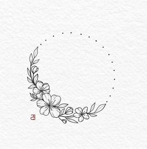 Moonflower Tattoo, Wreath Tattoo, Hand Embroidery Patterns Free, Bond Paper Design, Muster Tattoos, Wreath Drawing, Floral Tattoo Design, 3d Tattoo, Spine Tattoos