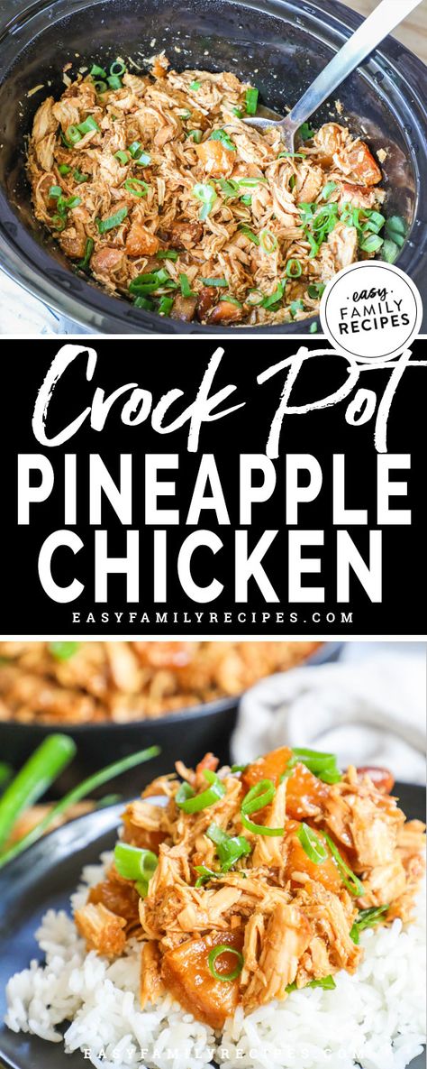 Crock Pot Pineapple Chicken · Easy Family Recipes Crock Pot Pineapple Chicken, Crockpot Pineapple Chicken, Recipes Ramen, Pineapple Chicken Recipes, Recipes Cheese, Easy Family Recipes, Ball Recipes, Chicken Thigh Recipes Oven, Chicken Easy