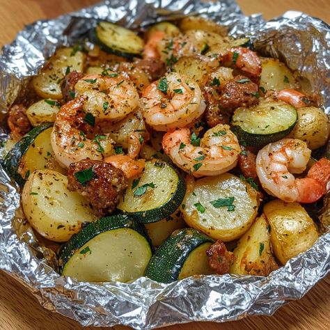 Oh, let me tell you about one of my go-to recipes: Easy Shrimp and Zucchini ... Read More Shrimp Sausage Potatoes Bake, Shrimp And Sausage Foil Packets Oven, Italian Sausage And Zucchini Recipes, Shrimp Foil Packets For The Grill, Shrimp And Zucchini Recipes, Shrimp Foil Packets Oven, Sausage And Shrimp Recipes, Shrimp And Potatoes, Shrimp Zucchini Recipes