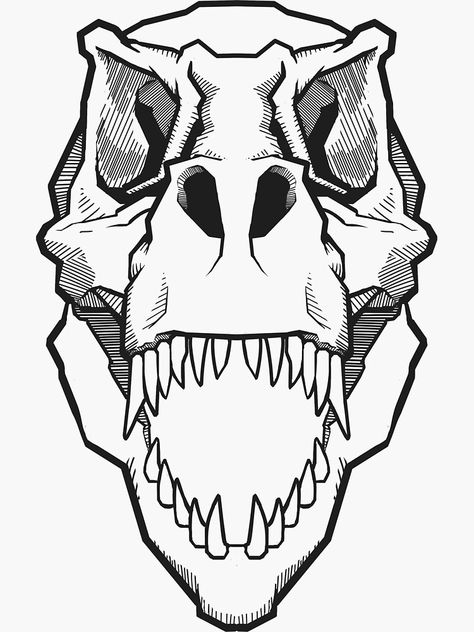 Dinosaur Head Drawing, Trex Skull Drawing, Dinosaur Knee Tattoo, Dino Skull Drawing, Trex Skull Tattoo, Trex Skull, T Rex Skull Tattoo Design, T Rex Drawing, Dinosaur Skull Drawing